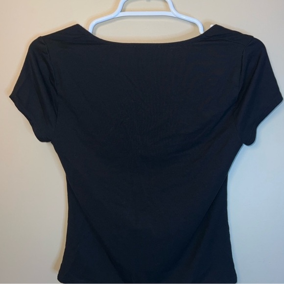 Reformation Black Hook and Eye Short Sleeve Top - Picture 3 of 3